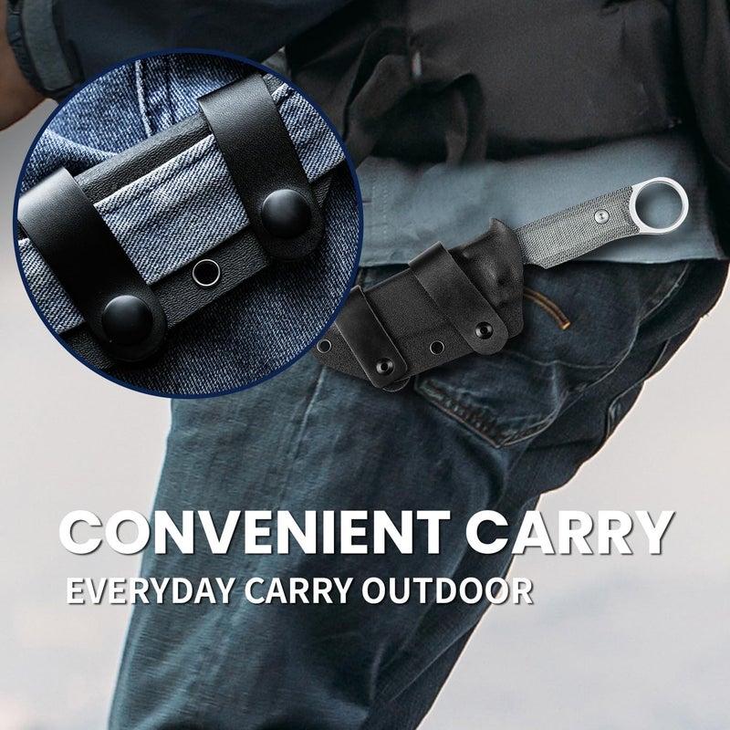 KIZER سكين كابوكس الثابتة 3.35 بوصة من فولاذ D2 سكين صيد ثابتة مقبض ميكارا مع غلاف سكين جيب 1048A1 - Image 5